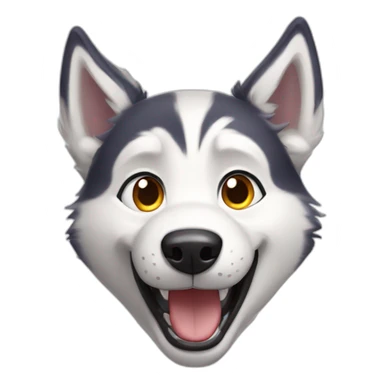 Very happy husky sticker
