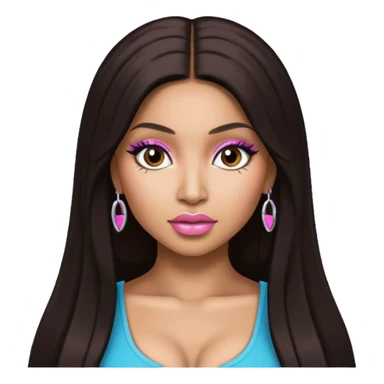 Nicki Minaj with long dark brown hair sticker