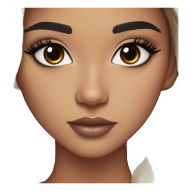 Maddy Perez euphoria show teenager: warm brown eyes, bold black sharp eyeliner, dark arched brows, full nude-berry lips, light latina skin, high cheekbones, sleek dark brown long hair in waves/ponytail, rhinestones on her eyelids

 sticker