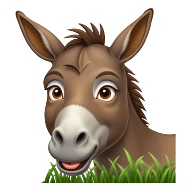 surpised donkey eats grass sticker