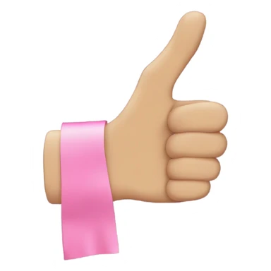 🤟🏻 but with a pink bandage on the thumb and hand sticker