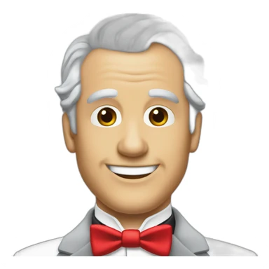jenkins-a-gray-haired-balding-butler-wearning-dinner-jacket-with-red-bow-tie-smiling-without-glasses sticker