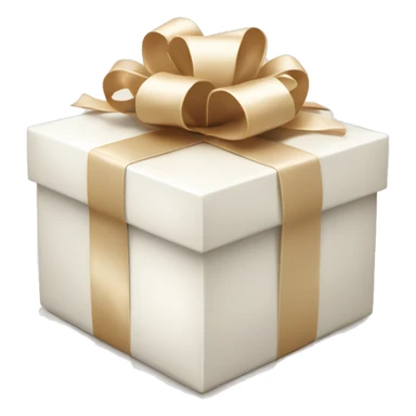 White GIFTBOX with beige satin bow sticker