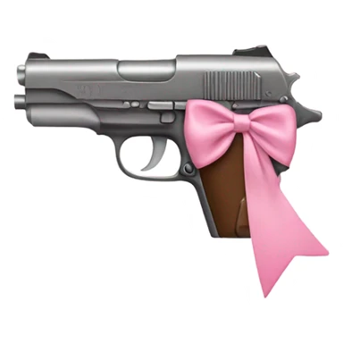 A pistol with a cute baby pink bow on it sticker