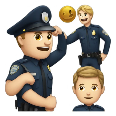 A policeman arresting a criminal  sticker