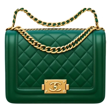 chanel le boy dark green color bag sticker