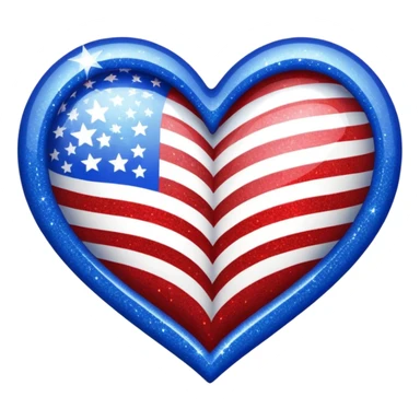 Fourth of July heart sticker