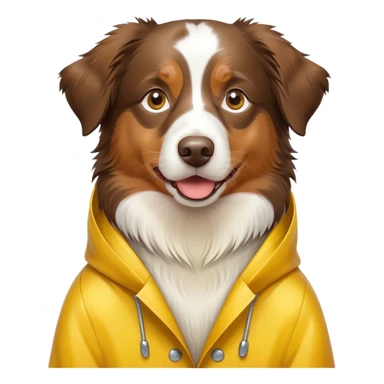 Aussie dog wearing raincoat  sticker