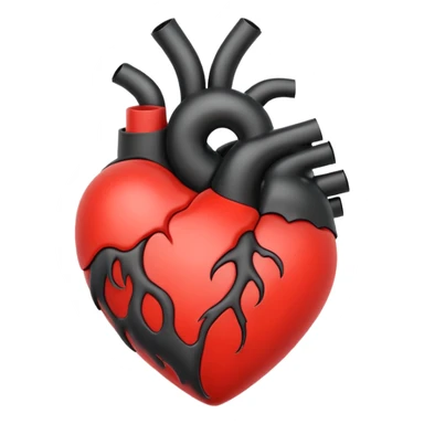 heart with black smoke and shadow sticker
