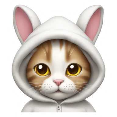 Cat in a bunny costume sticker