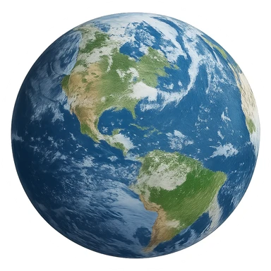 realistic earth globe with vibrant colors, no background sticker