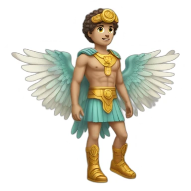 Hermes mythologic god with wings shoes sticker