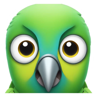 Robot parakeet face sticker
