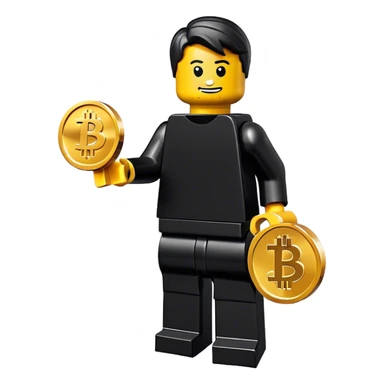 lego homme vêtement noir bitcoin sticker