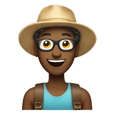 person exciting for vacation sticker