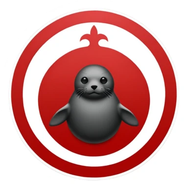 iOS sticker, summoning seal, black circle, red symbol, minimal sticker