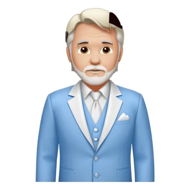 Kenny Rogers with blue dress shirt, white suit jacket sticker