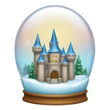 Sparkly snow globe with a castle sticker