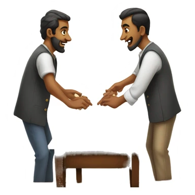 playing carrom to two men sticker