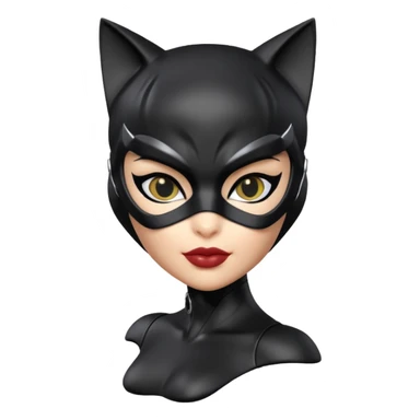 Isolated, ultra detailed illustration of the most incredibly beautiful, with a powerful but extremely sensual facial appearance and expression,  DC Hero Catwoman
figurine imaginable, toy style. sticker