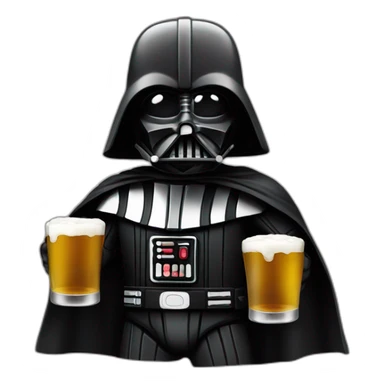 Dark vador boit une biere sticker