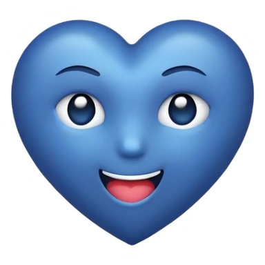 Dark blue heart wink emoji  sticker