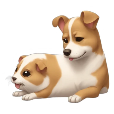 chien et hamsters qui dorment sticker