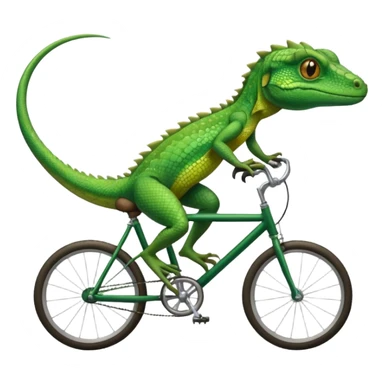 lizard riding bike  sticker