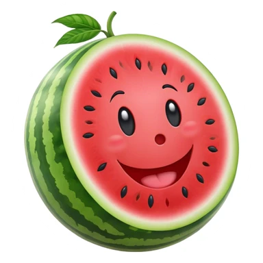 Watermelon with face sticker