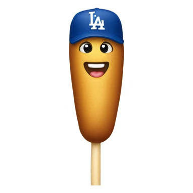 Corndog on a stick LA Dodgers cap sticker