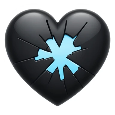 Black heart broken emoji sticker