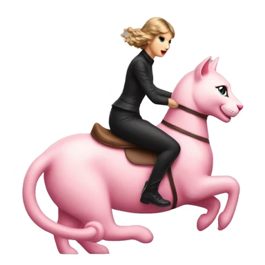taylor swift riding a pink cat sticker
