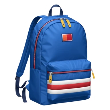 blue backpack with tommyjeans logo like american flag ony at the bottom pocket  sticker