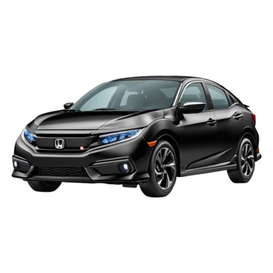 Make an emoji of a 2024 Honda civic with a black exterior with no added color  sticker