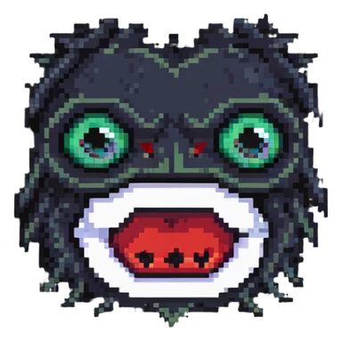 horror sackface with jagged stitched mouth and one eye sticker