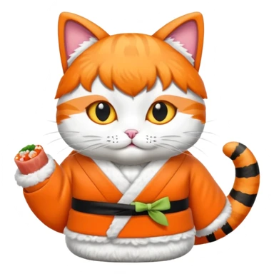 cat wearing a sushi halloween costume sticker