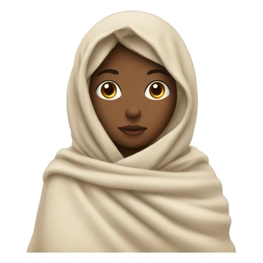 Beige girl wrapped in blanket sticker