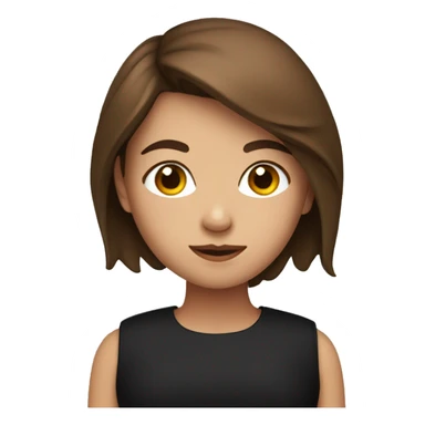 Brown haired Girl With black top an a Book  sticker