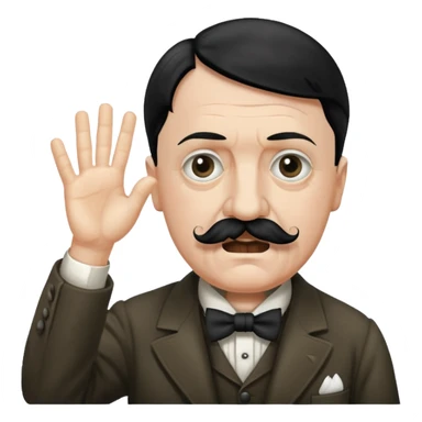 Adolf hitler with a Charlie Chaplin mustache throwing up CK sticker