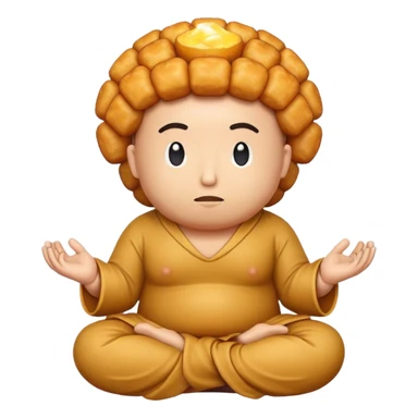 meditating tater tot sticker