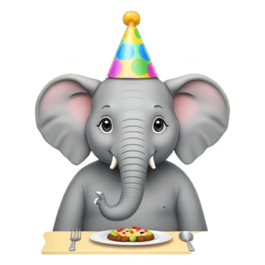 elephant  at a restaurant table sticker