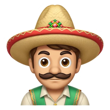 mexican mario bros with a sombrero  sticker