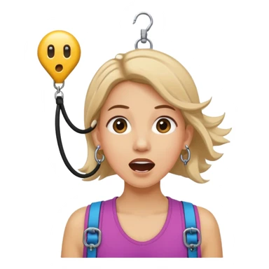 bungee jumping face with earrings sticker