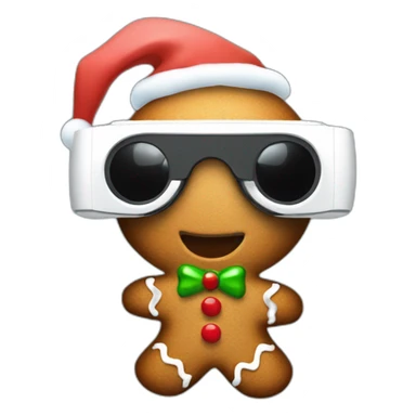 gingerbread man christmas in vr headset sticker