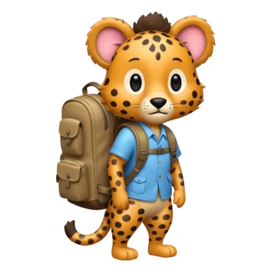  Safari Animal with Backpack  sticker