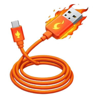a fire usb-C cable sticker