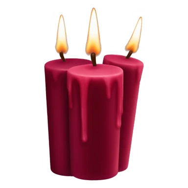 3 Dark red velvet candles sticker