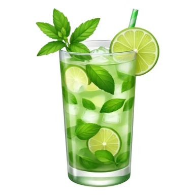 Make a mojito in she style of an emoji  sticker