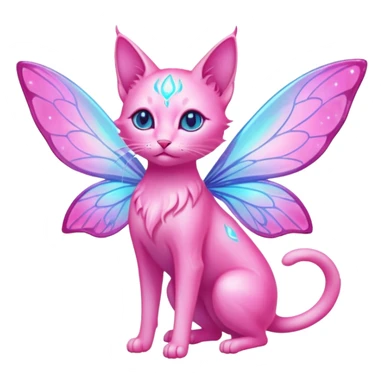 Pink Bioluminescent Stupid Faerie-feline-god (full body) sticker