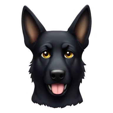 All black German shepherd with glitter angry face  sticker